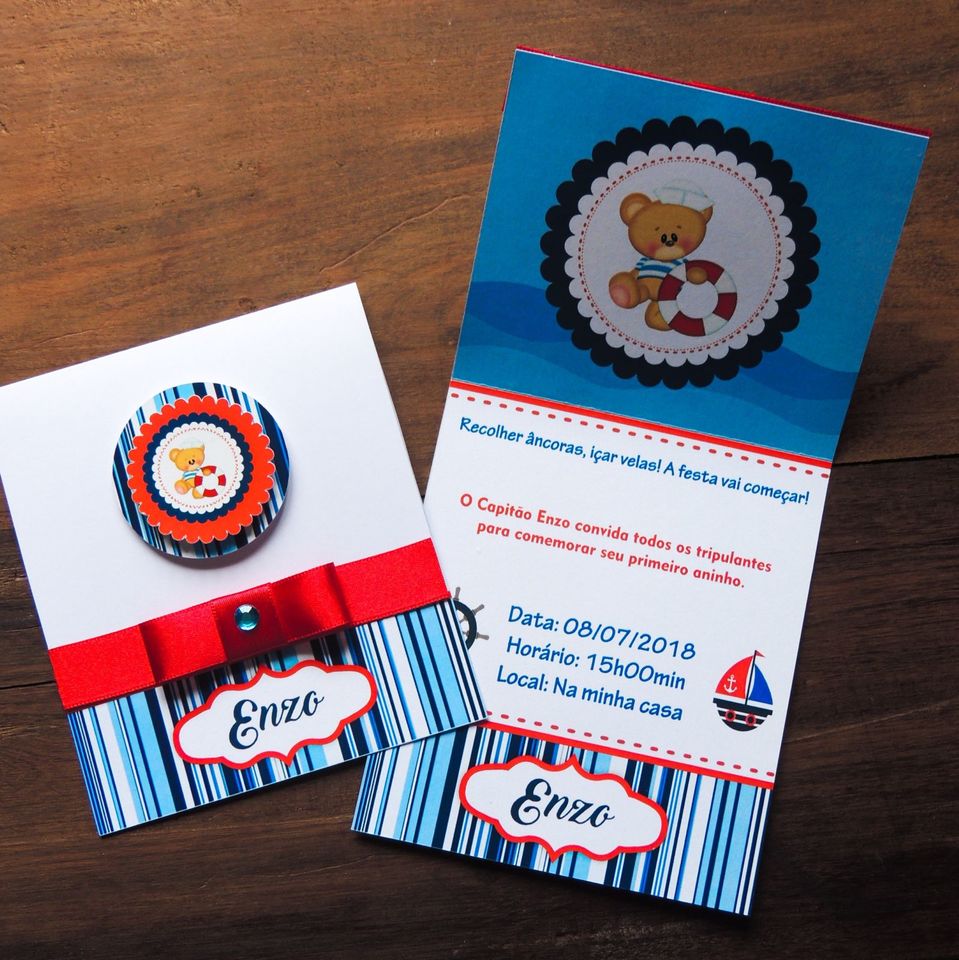 Urso Marinheiro - Convite